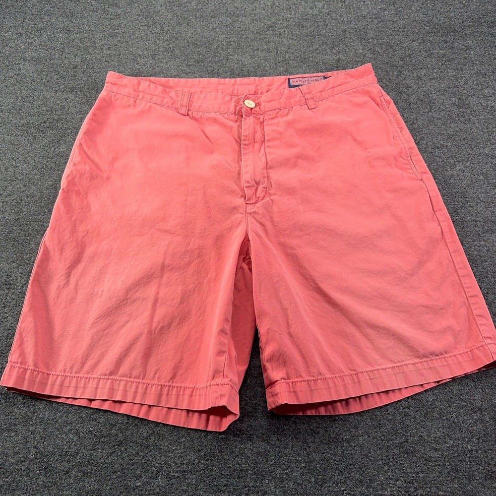 Vineyard‎ Vines Mens Club Short Coral Pink Chino Cotton Twill Size 36